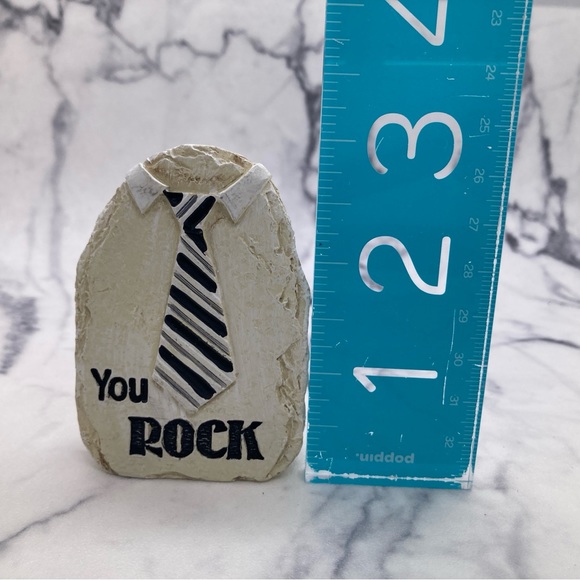 Ganz Father’s Day “You Rock” Resin Faux Rock Black White Tie New Gift Present - Picture 4 of 5